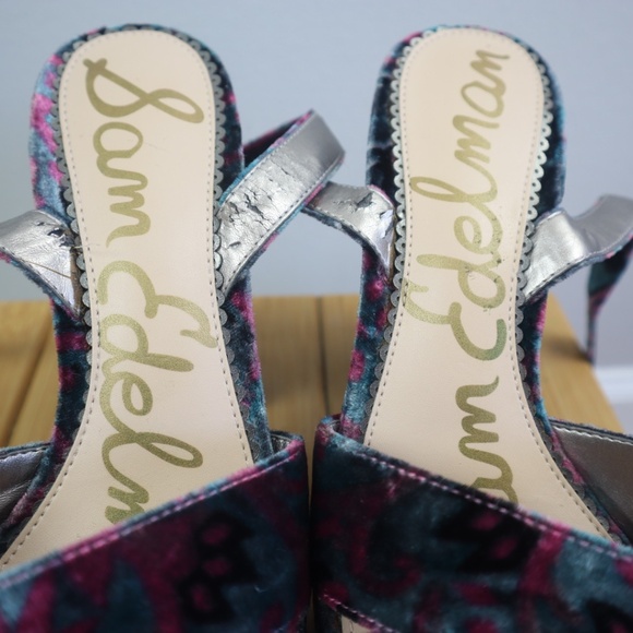 Sam Edelman Velvet Platform Heels – Floral Print – Women’s Size 8.5 - Picture 2 of 5